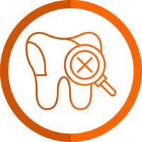 mauvais pour la santé dent ligne Orange cercle icône vecteur