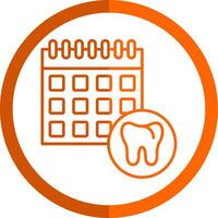 dentaire programme ligne Orange cercle icône vecteur