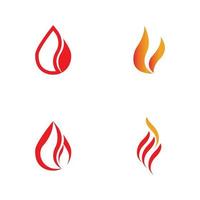 feu avec logo flamme icône vector illustration