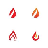 feu avec logo flamme icône vector illustration