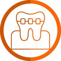un appareil dentaire ligne Orange cercle icône vecteur
