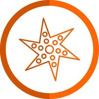 étoile de mer ligne Orange cercle icône vecteur
