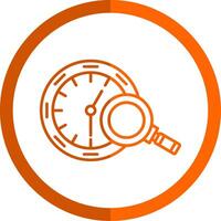 histoire ligne Orange cercle icône vecteur