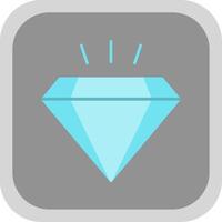 diamant plat rond coin icône vecteur