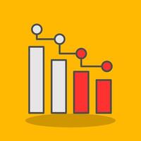 Statistiques rempli ombre icône vecteur