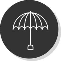 parapluie ligne gris cercle icône vecteur