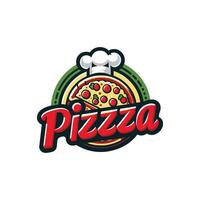 pizzeria emblème sur tableau noir. Pizza logo modèle. emblème pour café, restaurant ou nourriture livraison service. vecteur