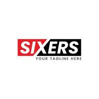 6 sixer logo illustration. sixer illustration pour criquet rencontre ou entreprise logo vecteur