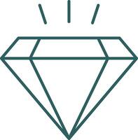 diamant ligne pente rond coin icône vecteur