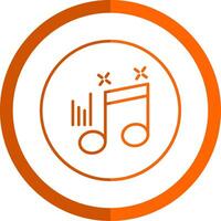 musical Remarque ligne Orange cercle icône vecteur