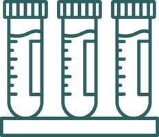 tester tube ligne pente rond coin icône vecteur