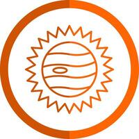 éclipse ligne Orange cercle icône vecteur