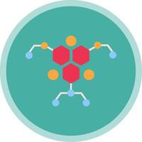 molécule plat multi cercle icône vecteur