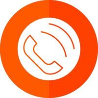 téléphone appel glyphe rouge cercle icône vecteur