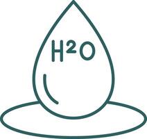 H2O ligne pente rond coin icône vecteur