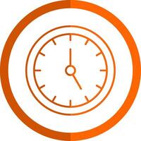 temps la gestion ligne Orange cercle icône vecteur