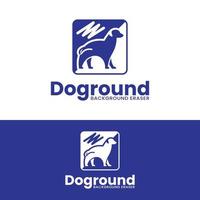 modèle de conception de logo pour chien animal fond gomme dissolvant vecteur