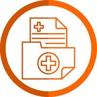 médical dossier ligne Orange cercle icône vecteur