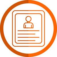 curriculum vitae ligne Orange cercle icône vecteur