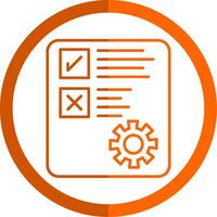 document ligne Orange cercle icône vecteur