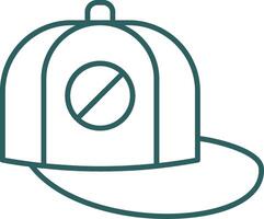base-ball casquette ligne pente rond coin icône vecteur