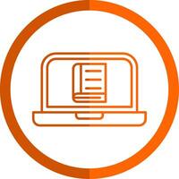 en ligne apprentissage ligne Orange cercle icône vecteur