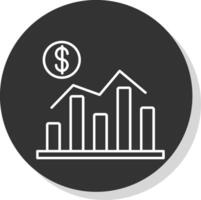 économie ligne gris cercle icône vecteur