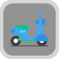 scooter plat rond coin icône vecteur