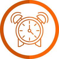 alarme ligne Orange cercle icône vecteur