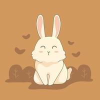 illustration de lapin mignon dessin animé lapin vecteur