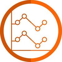 ligne graphique ligne Orange cercle icône vecteur