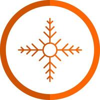 flocon de neige ligne Orange cercle icône vecteur