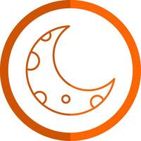 moitié lune ligne Orange cercle icône vecteur
