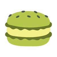 matcha macarons. sucré dessert. illustration. vecteur