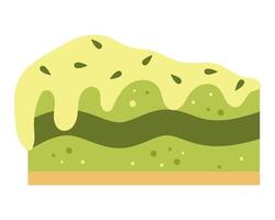 pièce de matcha thé gâteau. matcha dessert. illustration. vecteur