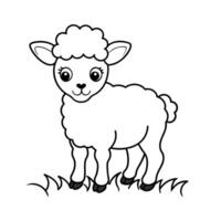 illustration de une mignonne mouton. enfants coloration livre. vecteur