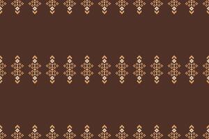 traditionnel ethnique motifs ikat géométrique en tissu modèle traverser point.ikat broderie ethnique Oriental pixel marron Contexte. résumé, illustration. texture, écharpe, décoration, papier peint. vecteur