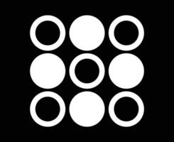 cercle forme et cercle contour collection blanc symbole élément graphique conception illustration avec noir Contexte vecteur