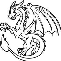 main tiré dragon contour illustration vecteur