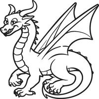 main tiré dragon contour illustration vecteur