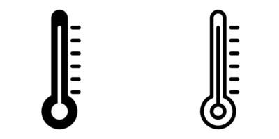 thermomètre icône, signe, ou symbole dans glyphe et ligne style isolé sur transparent Contexte. illustration vecteur