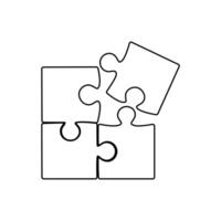 puzzle pièce contour vecteur