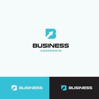 lettre b avec flèche vers le haut, concept de logo pour les entreprises, illustration vectorielle isolée à plat. vecteur