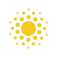 symbole de l'été. icône moderne du soleil. points et points en forme de cercle ensoleillé. concept de logo vectoriel isolé sur fond blanc