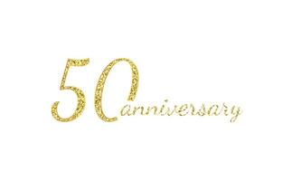 Concept de logo 50 anniversaire. Icône d'anniversaire de 50 ans. nombres d'or isolés sur fond noir. illustration vectorielle. eps10. vecteur