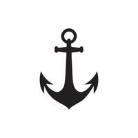 ancre maritime mer noir icône symbole bateau pirate barre nautique illustration conception. vecteur