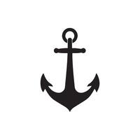 ancre maritime mer noir icône symbole bateau pirate barre nautique illustration conception. vecteur