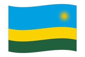 agitant drapeau de le pays Rwanda. illustration. vecteur