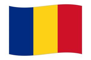 agitant drapeau de le pays Roumanie. illustration. vecteur