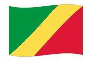 agitant drapeau de le pays république de le congo. illustration. vecteur